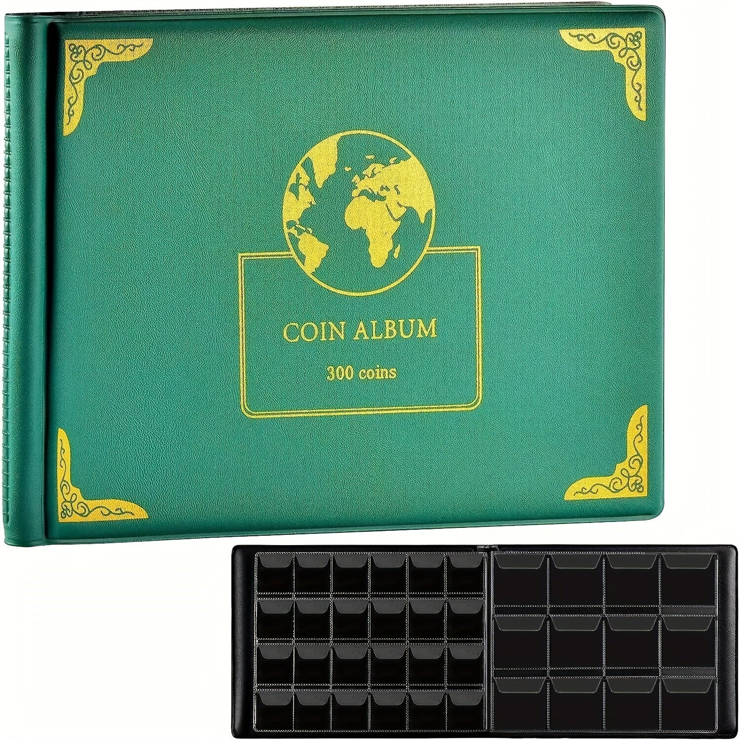 Coin Collection Holder Book 300 Pockets Storage Case Album 20-38mm Coins