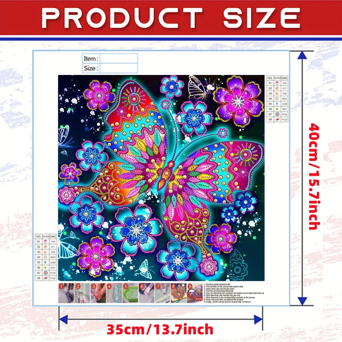 Colorful Butterfly Special Shape Diamond Painting Kit DIY 5D Art