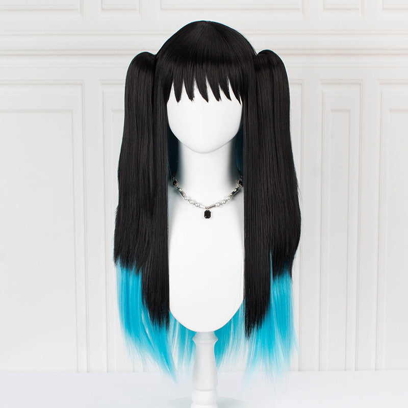 Gradient Double Layer Straight Wig Ponytail Cosplay Wig