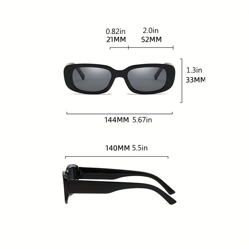 Y2K Rectangle Frame Sunglasses for Women Men, Candy Glasses