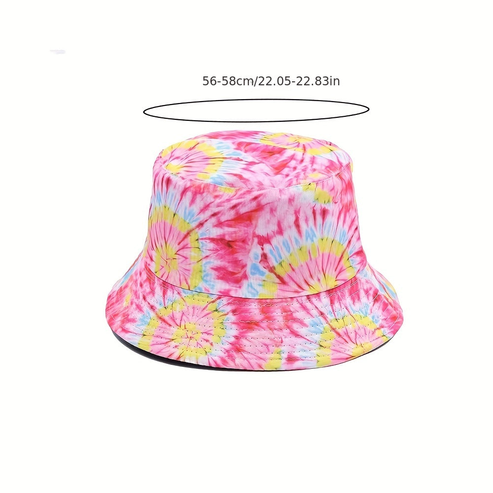 Men's Tie Dye Sunshade Hat Bucket Hat Summer Beach Packable Hat
