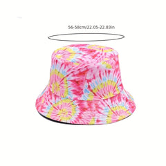 Men's Tie Dye Sunshade Hat Bucket Hat Summer Beach Packable Hat