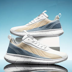Men's Casual Breathable Woven Lace up Sneakers