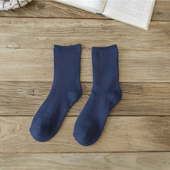 Men's Casual Solid Socks Thickened Warm Socks for Autumn & Winter