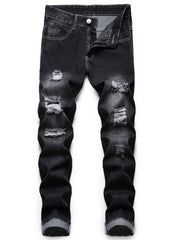 Men's Slim Fit Ripped Jeans Distressed Denim Pants