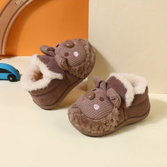 Girls' Warm Cozy Animal Slides Soft Slippers Plush Comfy Non-slip Shoes