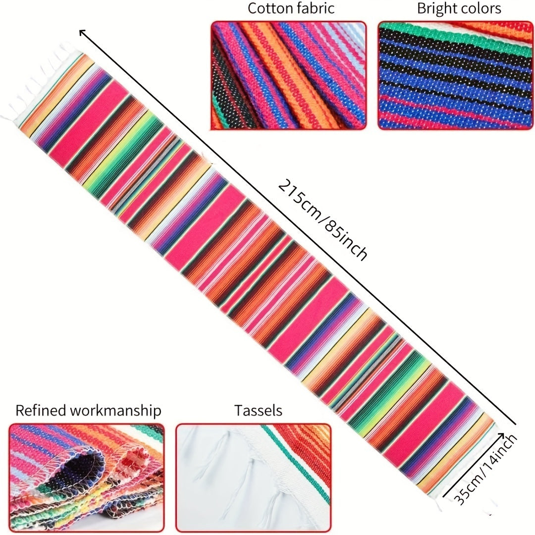 Mexican Style Table Runner Tassel Table Runner 215 9 X 35