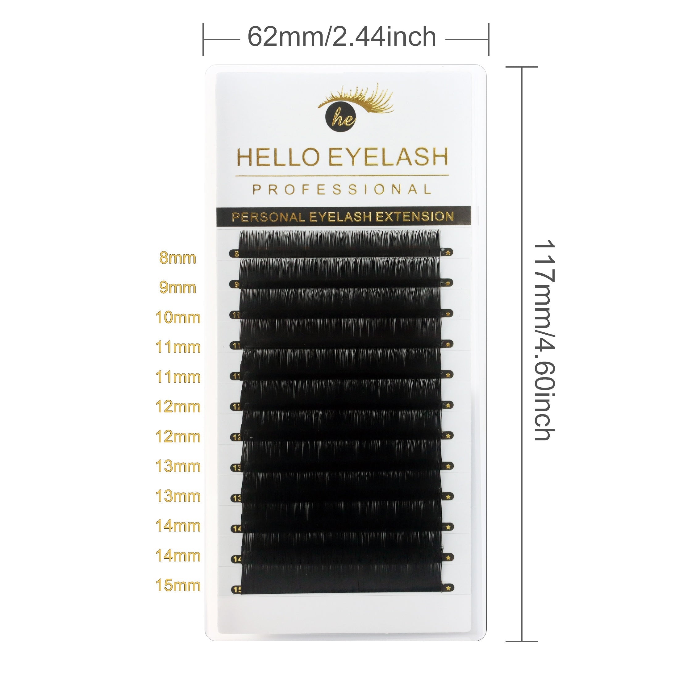 Volume Cashmere Silk Eyelash Extensions 0.07 C CC D DD 8-15mm Mixed Pack