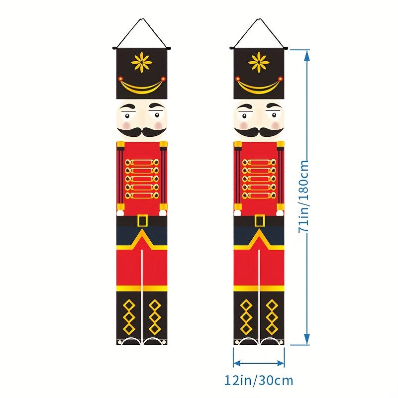 2pcs Nutcracker Christmas Couplets Holiday Party Santa Decorating