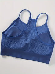 2 Pack Women's Plus Size Sports Bras Set - Mesh Padded Racer Back