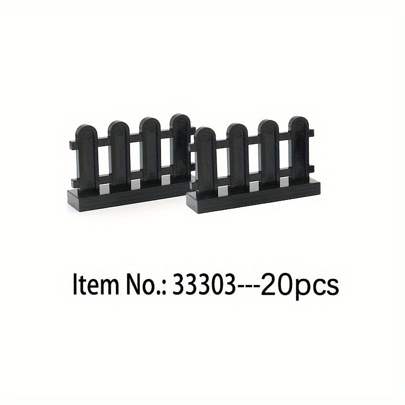 20pcs Building Block Scenes Basic Components 33303 15332 Fence Handrail Pen Rail