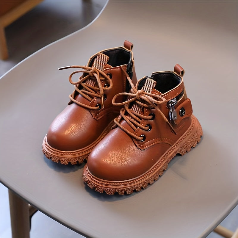 Girls' Non-Slip Ankle Boots with Zipper