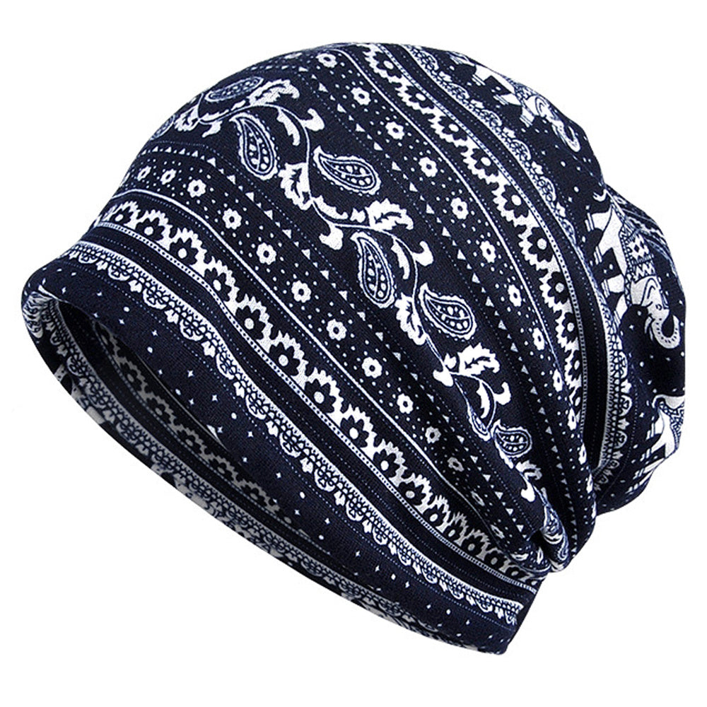 Men's Geometric Patterns Mix Baggy Slouchy Chemo Sleep Beanie Hat Skull Cap