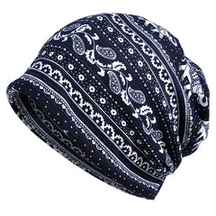 Men's Geometric Patterns Mix Baggy Slouchy Chemo Sleep Beanie Hat Skull Cap