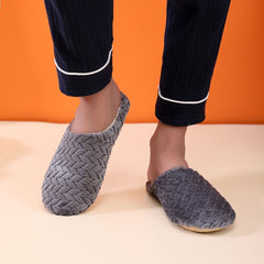 Men's Wave Pattern Plush Slippers