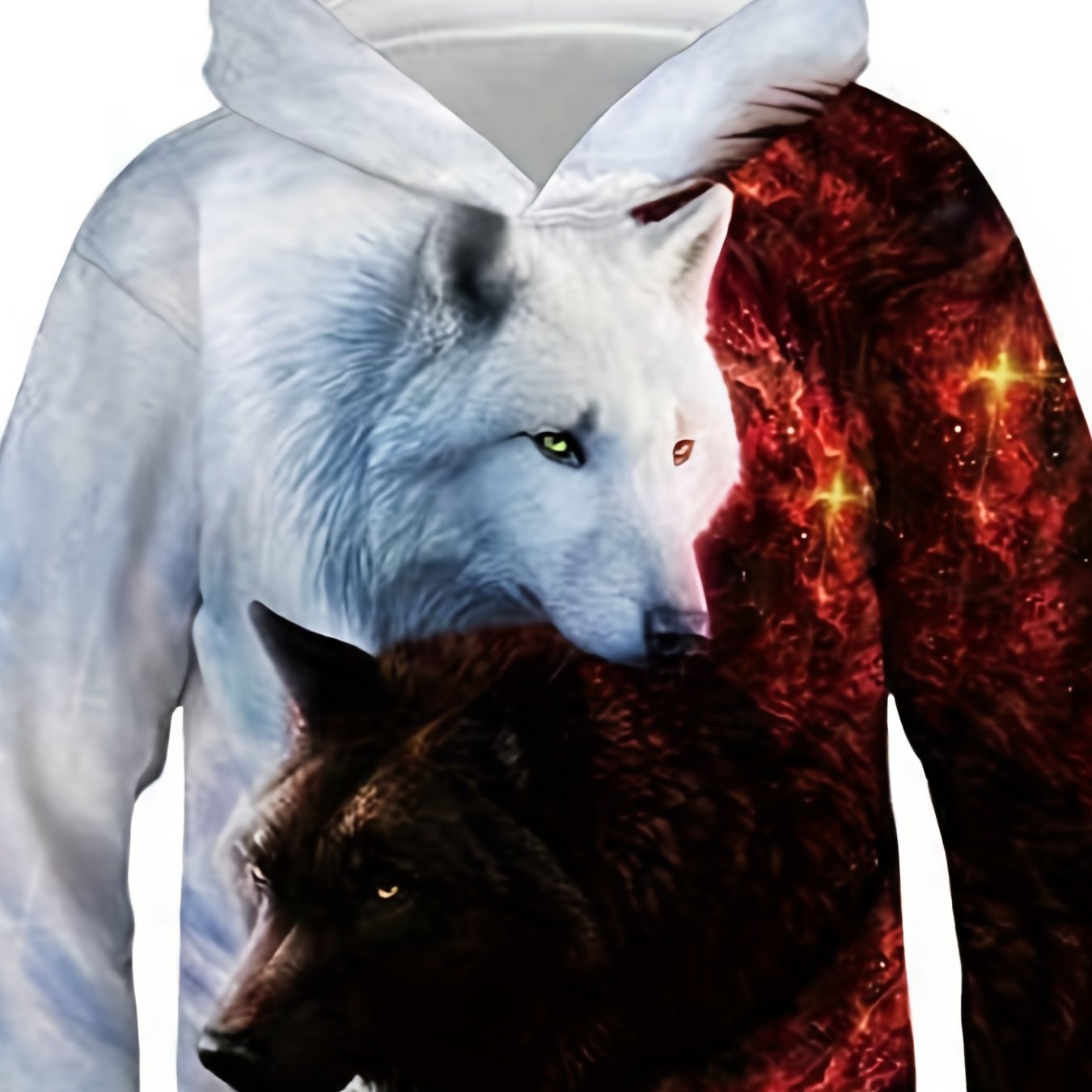 3D Wolf Print Kid's Hoodie Unisex Pullover Hooded Long Sleeve Top