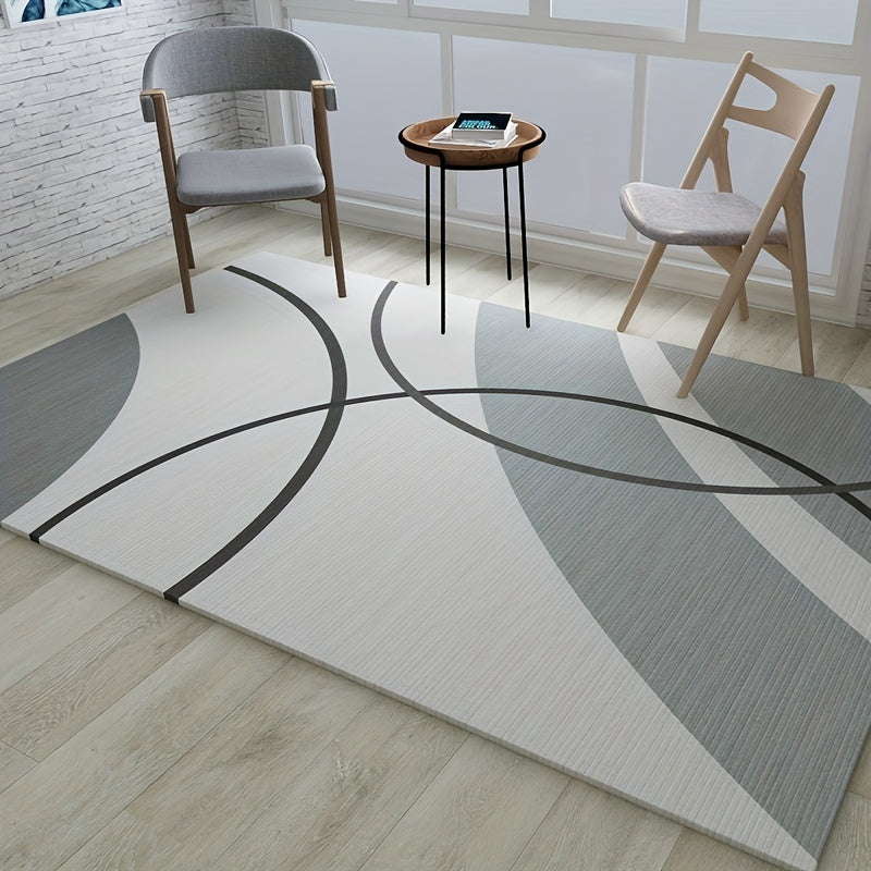 Modern Abstract Area Rug Non-Slip Soft Carpet Machine Washable Low Pile