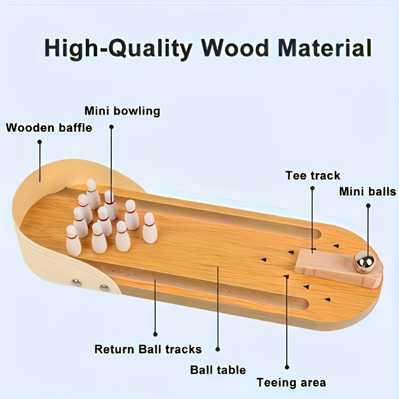 Mini Bowling Set Desktop Bowling Game 10 Ball Bottles