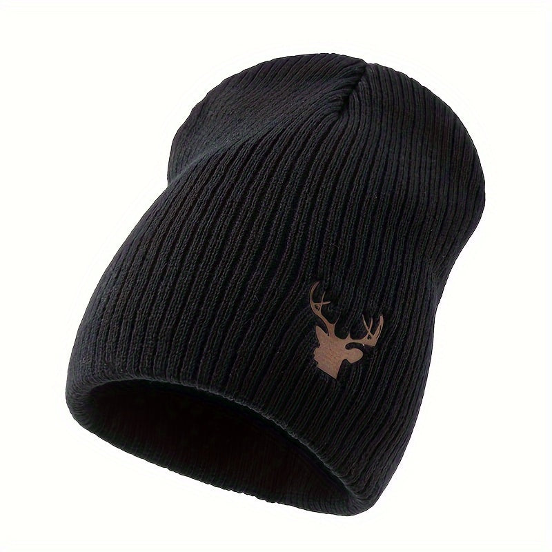 Deer Pattern Knitted Hat Warm Beanie Hat