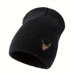 Deer Pattern Knitted Hat Warm Beanie Hat