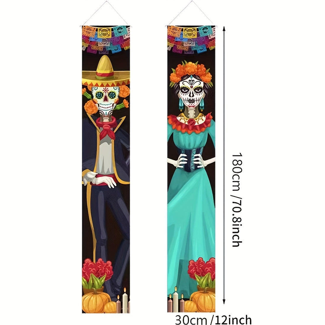 Christmas Couplets Door Curtains with Clips