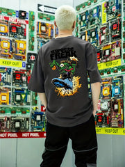 Anime Pattern Print Men's Short Sleeve Comfy T shirt Graphic Tee