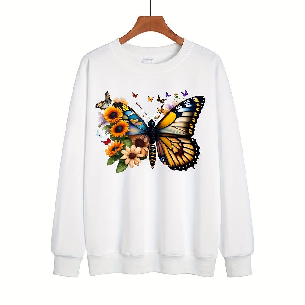 2pcs Butterfly & Flower Iron on Stickers Colourful Heat Transfer DIY T shirts