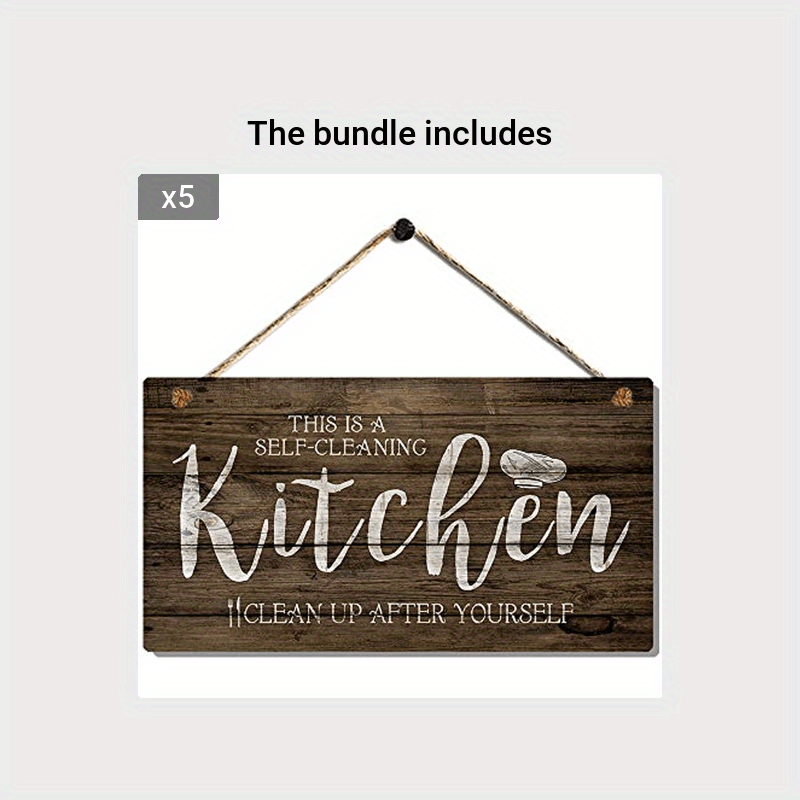Vintage Kitchen Wall Art Sign - Self Cleaning Kitchen - Clean Up