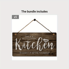 Vintage Kitchen Wall Art Sign - Self Cleaning Kitchen - Clean Up