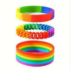 Multicolor Silicone Bracelet Six Layer Webbing Wristband