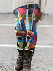 Abstract Print Slimming Leggings