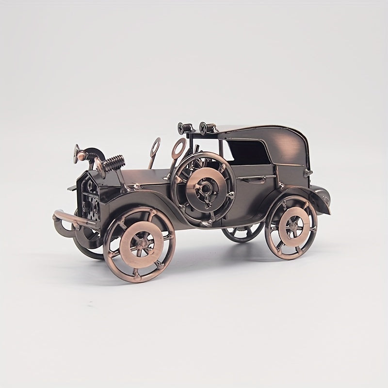 Vintage Car Desktop Ornament Metal Antique Vintage Car Model