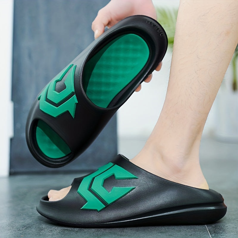 Men's Non Slip Slides Lightweight Open Toe Quick Dry Slippers