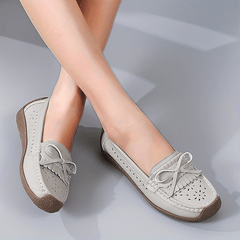 Women's Hollow Out Slip On Flat Shoes with Bowknot Details
