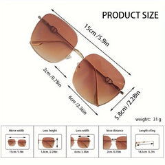 Large Square Frame Gradient Sunglasses Retro Glasses