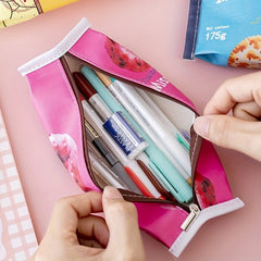 Cartoon Snack Pencil Case Popcorn & Fries Storage Bag