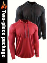 2 Pcs Men's Hoodies Breathable Loose Pullover for Autumn Winter