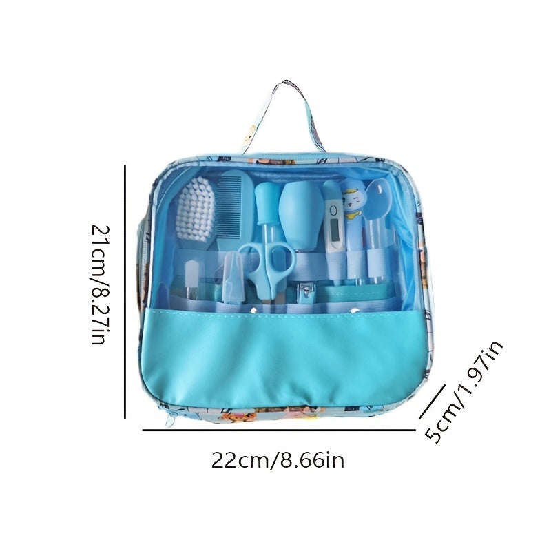 12pcs Baby Care Kit Nail Health Thermometer Grooming Brush Bag Toiletries