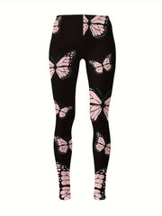 Butterfly Graphic Leggings Girls Thick Leggings For Spring Fall Winter