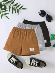 3pc Boys Comfortable Breathable Letter Print Shorts for Summer Outdoors