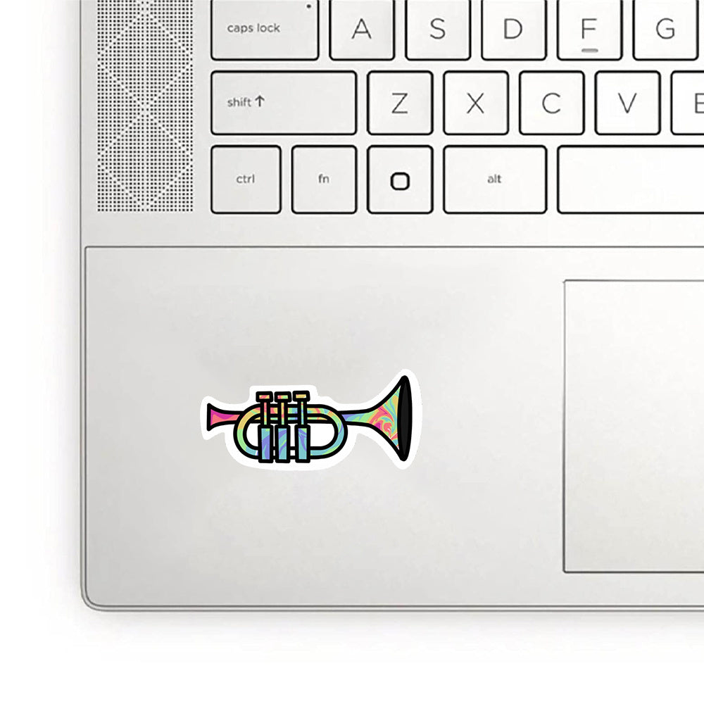 Colorful Trumpet Vinyl Stickers Durable Adhesive for Music Lovers