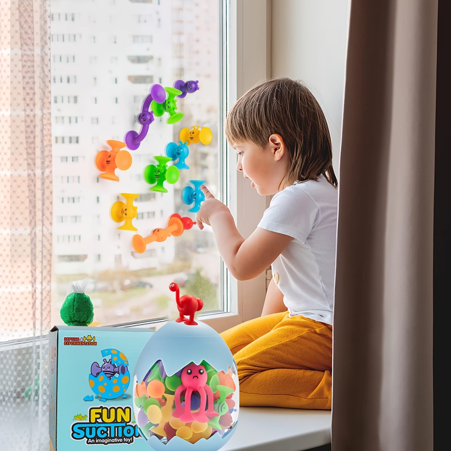 Suction Cup Stacking Toys for Kids - Montessori Bathtub Sensory Travel Toys