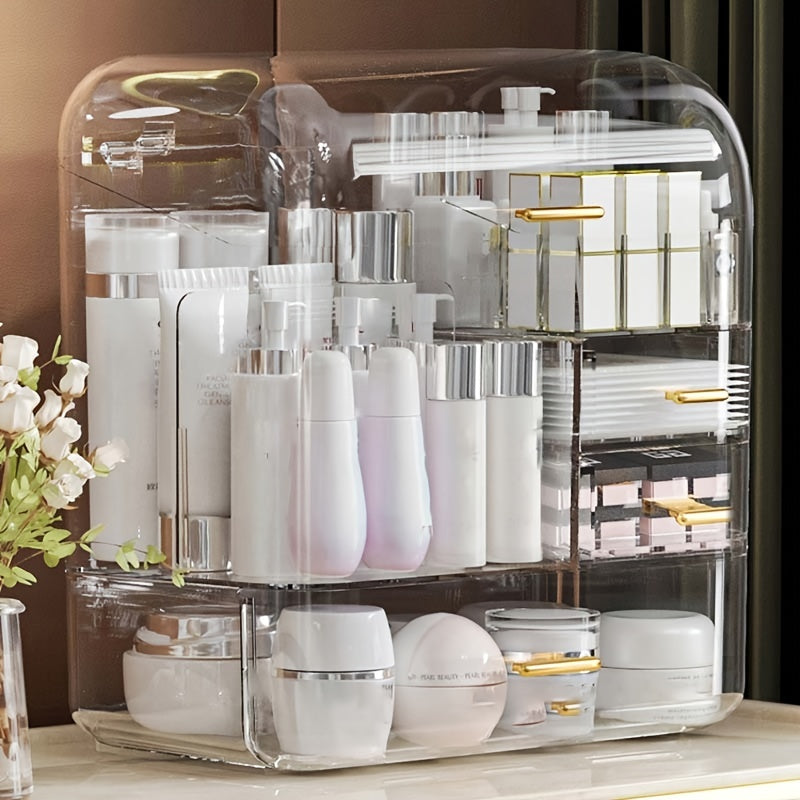 Clear Makeup Organizer with Drawers - Large Capacity Cosmetics Storage