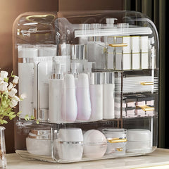 Clear Makeup Organizer with Drawers - Large Capacity Cosmetics Storage