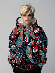 Paisley 3D Print Hoodie Kids Hip Hop Sports Casual Tops