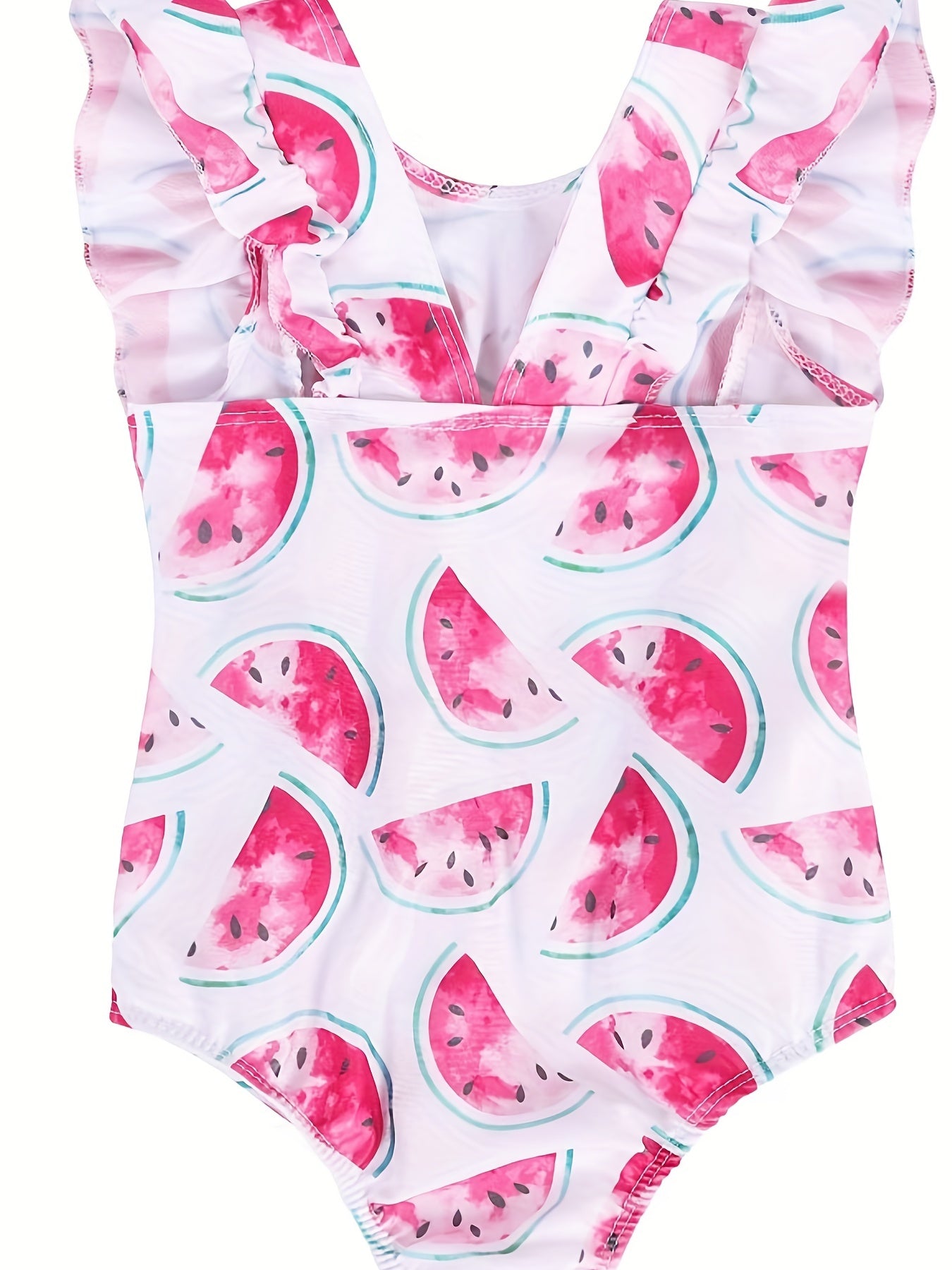 Watermelon Flutter Sleeve Onesie Swimsuit for Babies