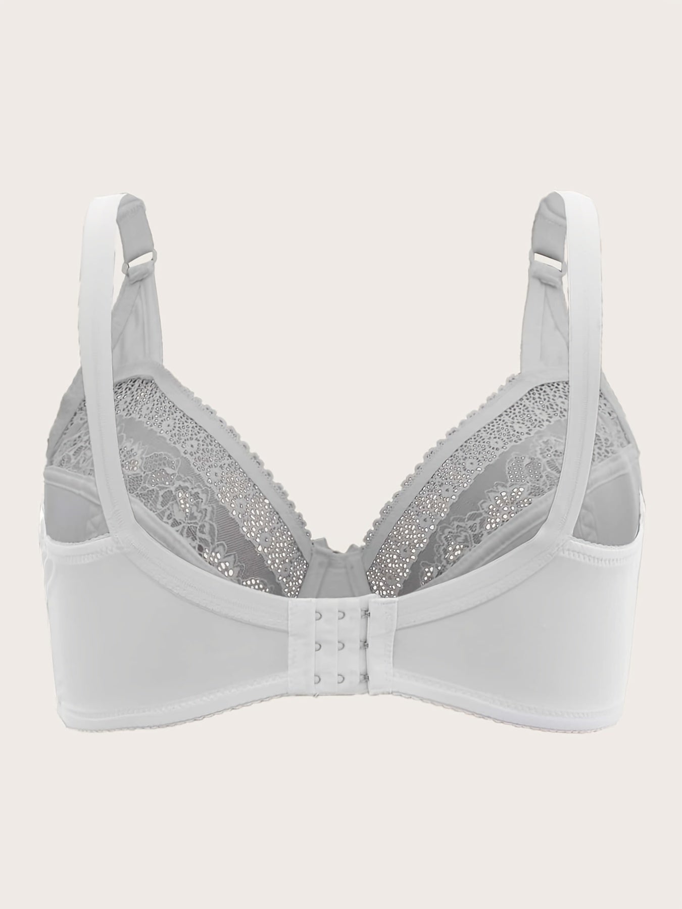 Lace Push Up Solid Bra Full Coverage Medium Stretch Bralette