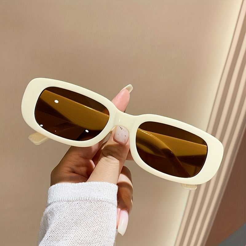 Y2K Rectangle Sunglasses Candy UV400 Sun Shades for Summer Beach Party