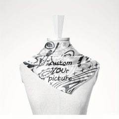 Personalized Square Scarf with Your Photo Emblem Soft Polyester Versatile Shawl