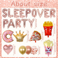 Sleepover Party Decorations Letter Heart Latex Balloons Girls Supplies
